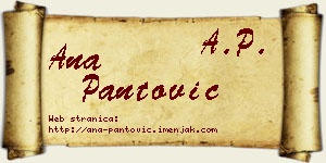 Ana Pantović vizit kartica